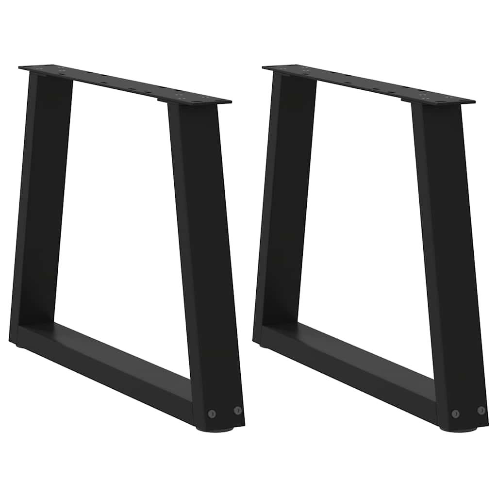 Spisebordsben V-formet 2 stk. 60x(42-43,3) cm stål sort