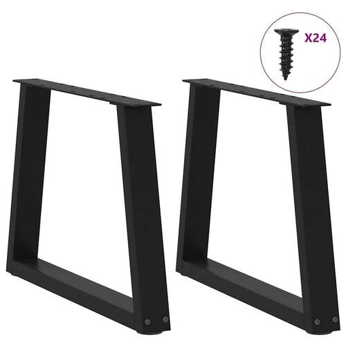 Spisebordsben V-formet 2 stk. 60x(42-43,3) cm stål sort