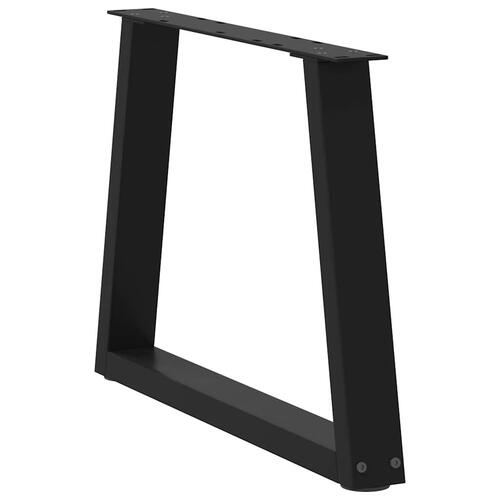 Spisebordsben V-formet 2 stk. 60x(42-43,3) cm stål sort