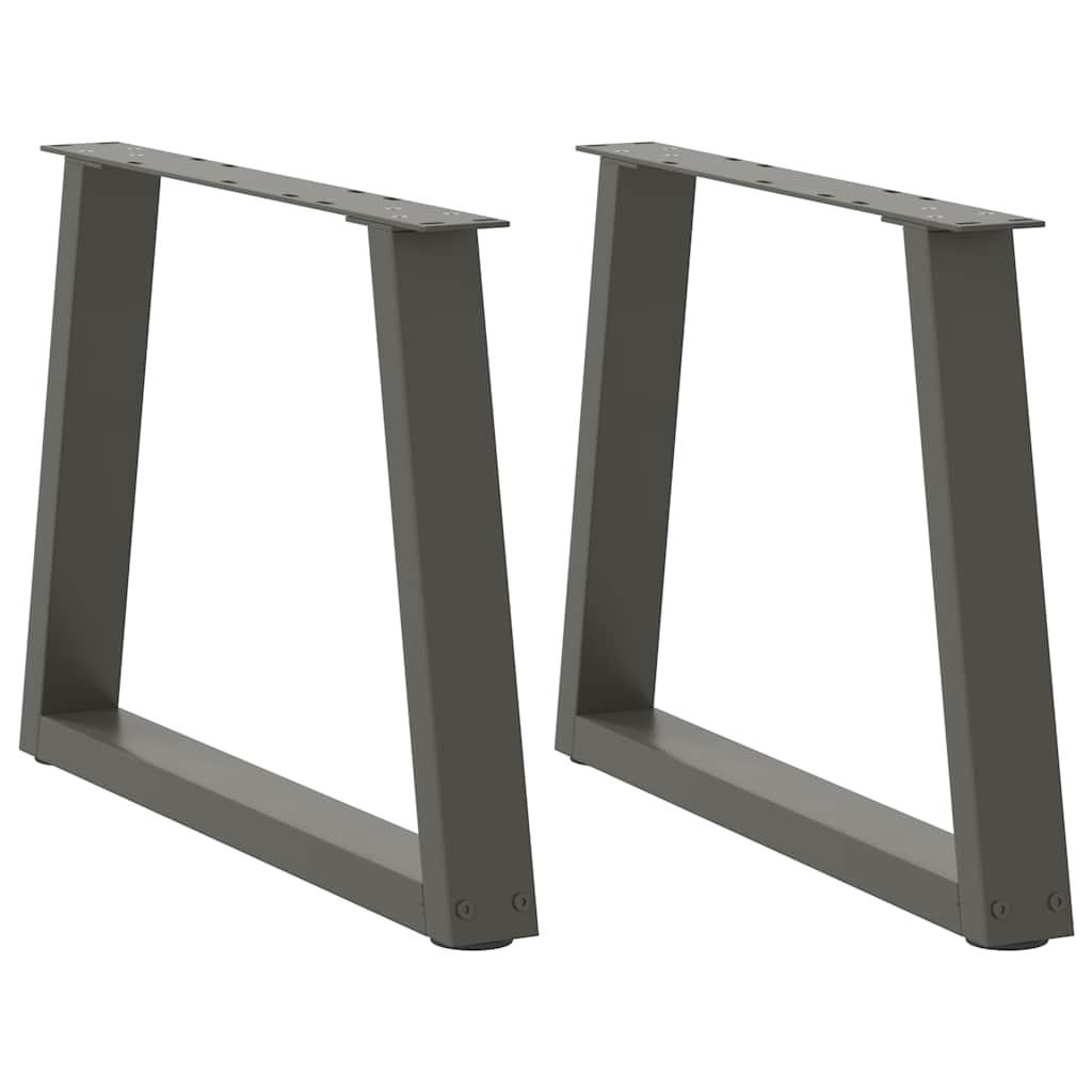 Spisebordsben V-formet 2 stk. 50x(42-43,3) cm stål antracitgrå