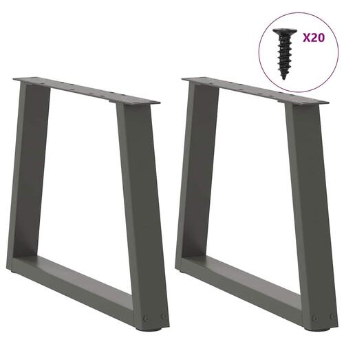 Spisebordsben V-formet 2 stk. 50x(42-43,3) cm stål antracitgrå