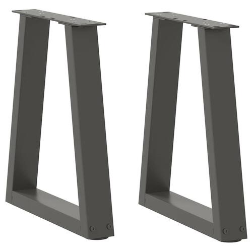 Spisebordsben V-formet 2 stk. 38x(42-43,3) cm stål antracitgrå