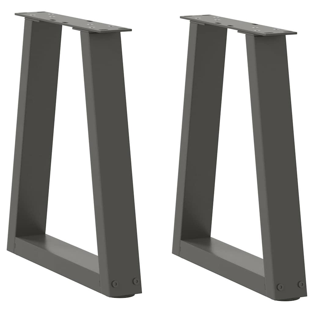 Spisebordsben V-formet 2 stk. 38x(42-43,3) cm stål antracitgrå
