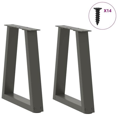 Spisebordsben V-formet 2 stk. 38x(42-43,3) cm stål antracitgrå