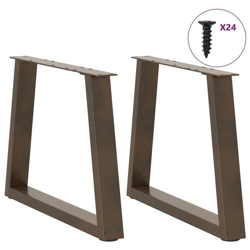 Spisebordsben V-formet 2 stk. naturstål 70x(42-43,3) cm stål
