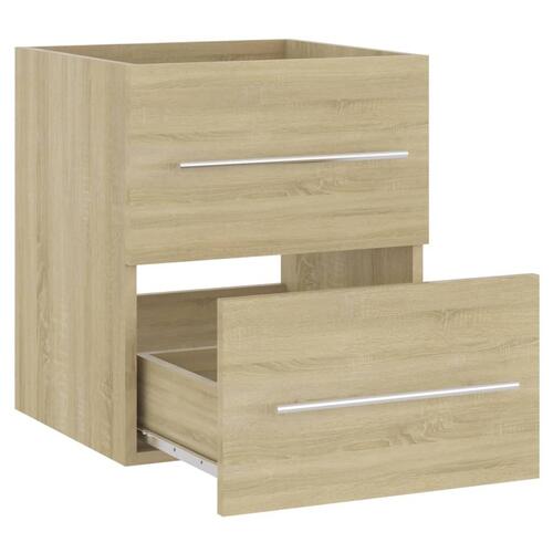 Skab til håndvask 41x38,5x48 cm konstrueret træ sonoma-eg