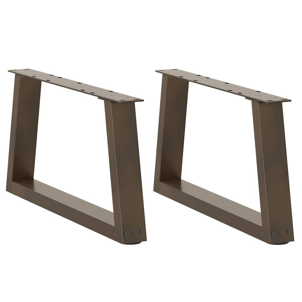 Spisebordsben V-form 2 stk naturstål 50x(30-31,3) cm stål