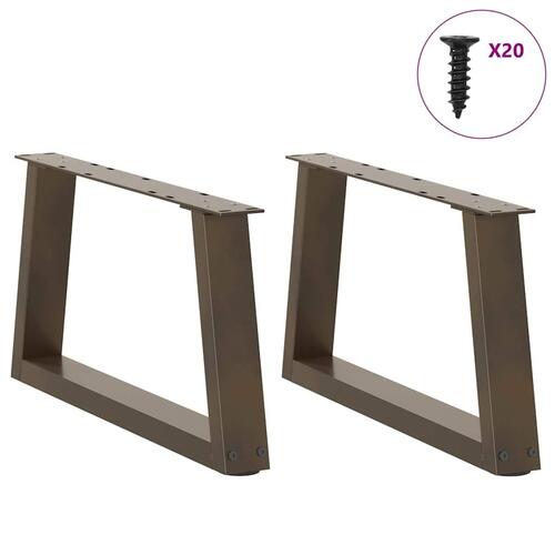 Spisebordsben V-form 2 stk naturstål 50x(30-31,3) cm stål