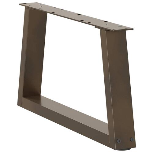 Spisebordsben V-form 2 stk naturstål 50x(30-31,3) cm stål