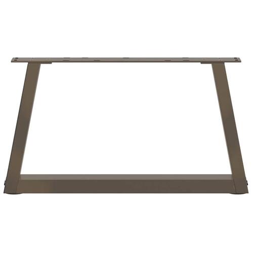 Spisebordsben V-form 2 stk naturstål 50x(30-31,3) cm stål
