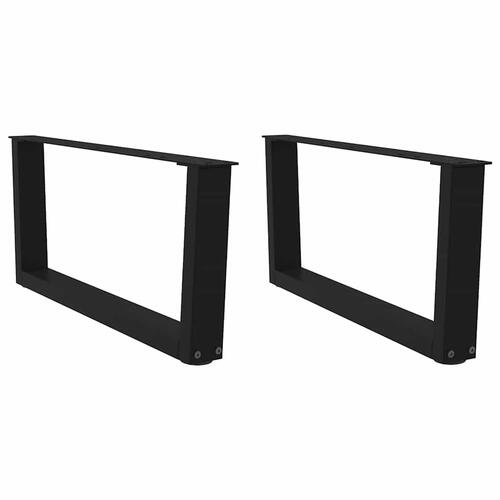 Spisebordsben V-form 2 stk 70x(30-31,3) cm stål sort