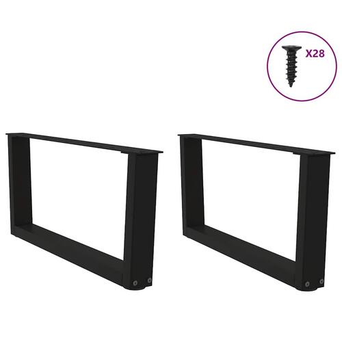 Spisebordsben V-form 2 stk 70x(30-31,3) cm stål sort