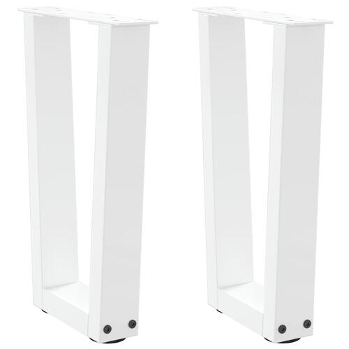 Spisebordsben V-formet 2 stk. 28x(42-43,3) cm stål hvid