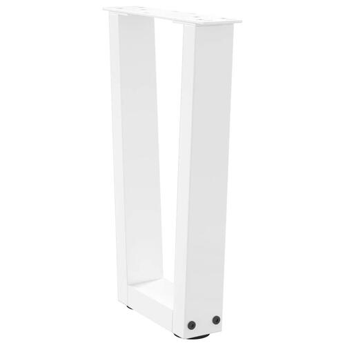 Spisebordsben V-formet 2 stk. 28x(42-43,3) cm stål hvid
