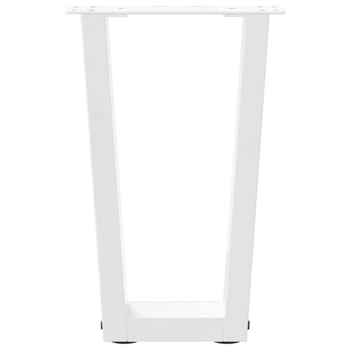 Spisebordsben V-formet 2 stk. 28x(42-43,3) cm stål hvid