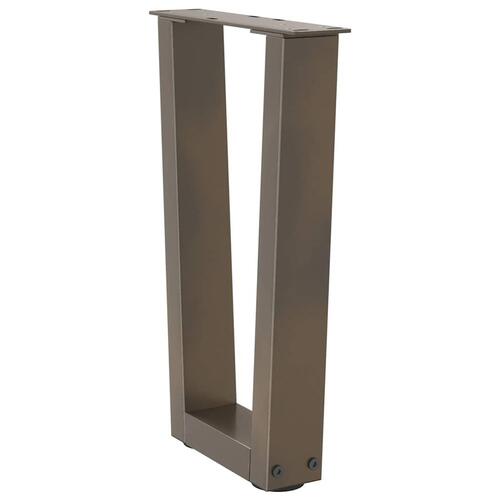 Spisebordsben V-formet 2 stk. naturstål 28x(42-43,3) cm stål