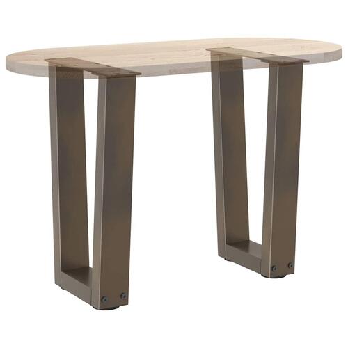 Spisebordsben V-formet 2 stk. naturstål 28x(42-43,3) cm stål