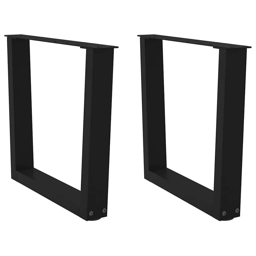 Spisebordsben V-formet 2 stk. 50x(42-43,3) cm stål sort