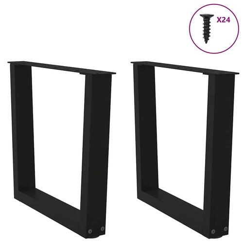Spisebordsben V-formet 2 stk. 50x(42-43,3) cm stål sort