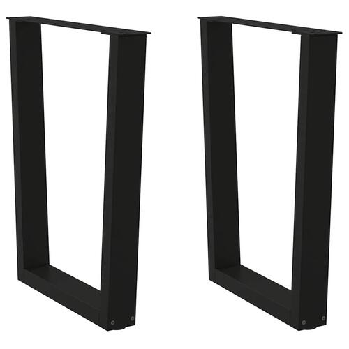 Spisebordsben V-formet 2 stk 60x(72-73,3) cm stål sort