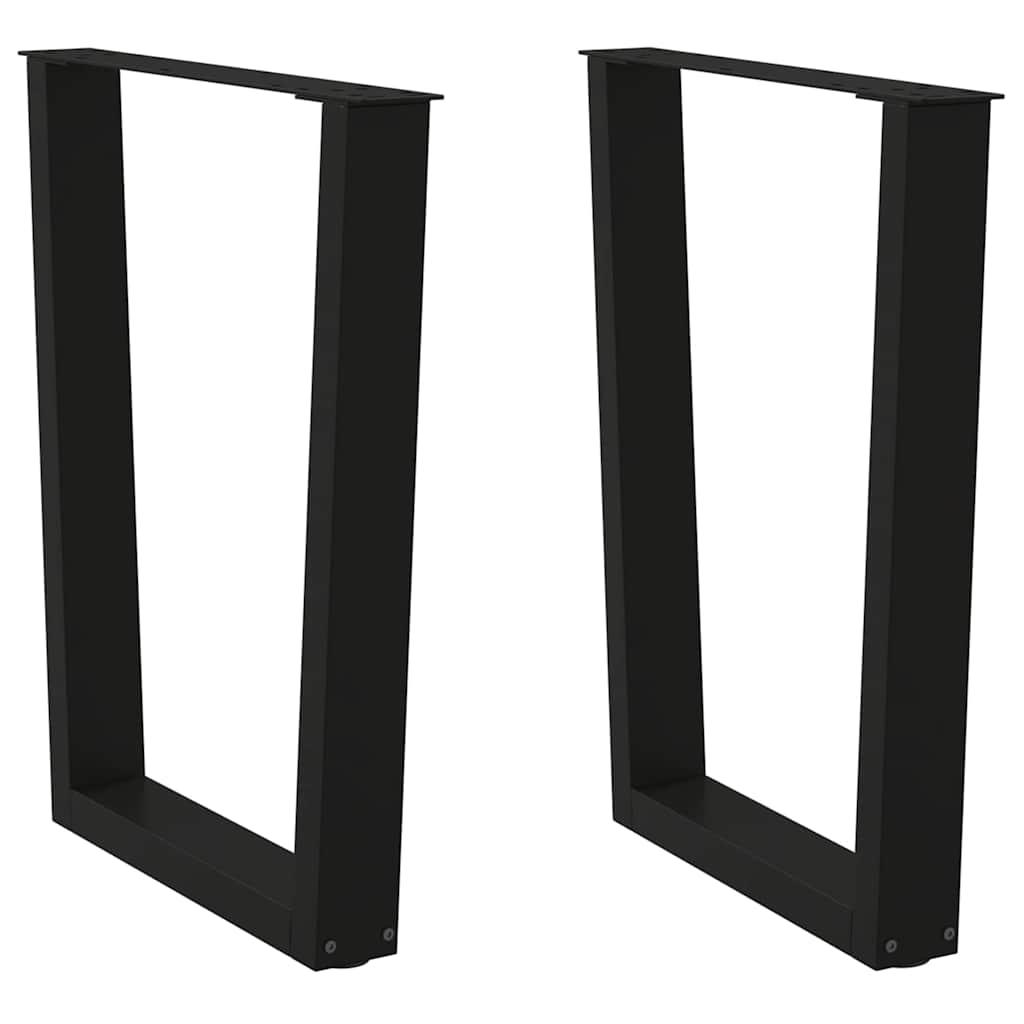 Spisebordsben V-formet 2 stk 60x(72-73,3) cm stål sort