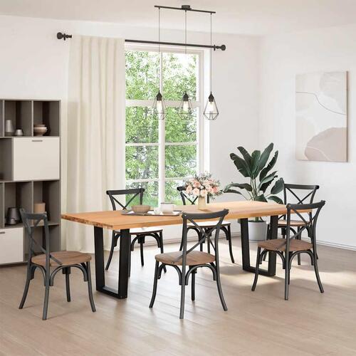 Spisebordsben V-formet 2 stk 60x(72-73,3) cm stål sort