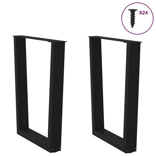 Spisebordsben V-formet 2 stk 60x(72-73,3) cm stål sort