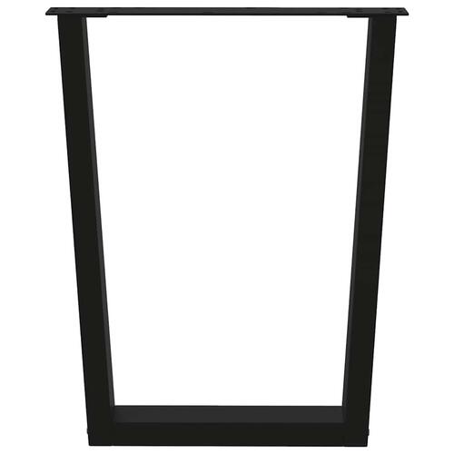 Spisebordsben V-formet 2 stk 60x(72-73,3) cm stål sort