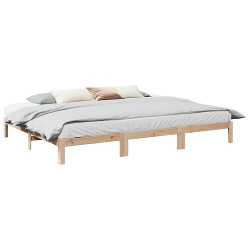 Familie sengeramme uden madras 240x200 cm massivt fyrretræ