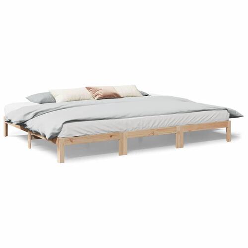 Familie sengeramme uden madras 240x200 cm massivt fyrretræ