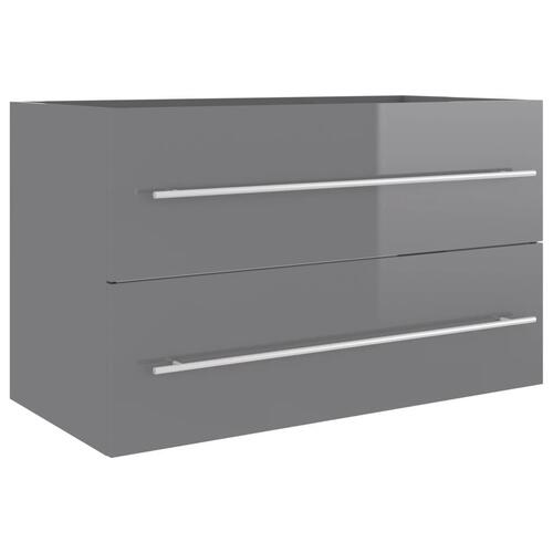 Vaskeskab 80x38,5x48 cm spånplade grå højglans