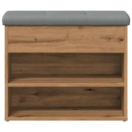 Skobænk 62x32x50 cm konstrueret træ kunsteg