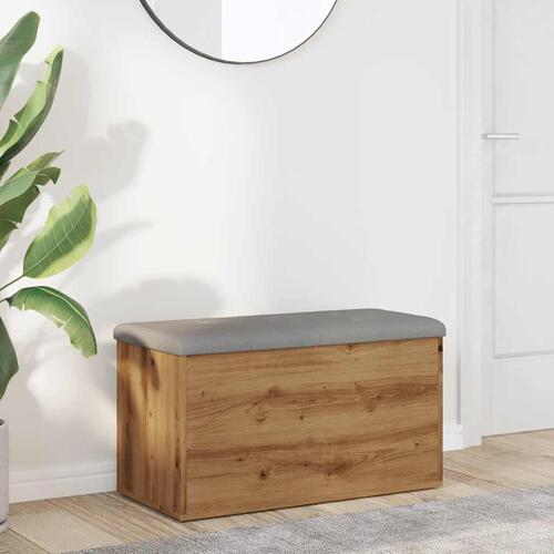 Opbevaringsbænk 82x42x45 cm konstrueret træ kunsteg