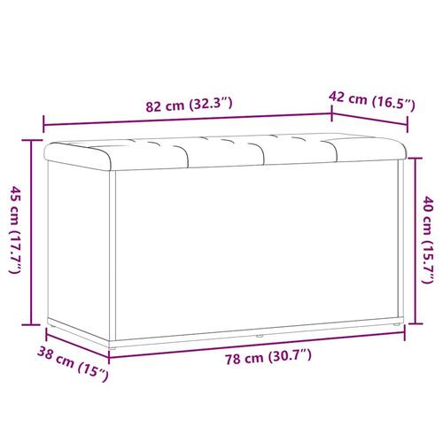 Opbevaringsbænk 82x42x45 cm konstrueret træ kunsteg