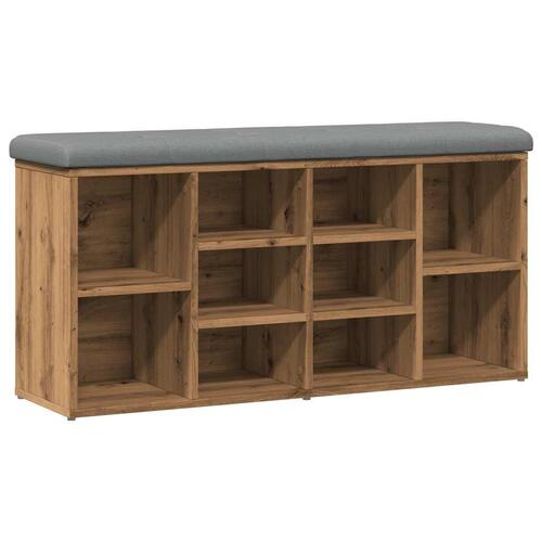 Skobænk 102x32x50 cm konstrueret træ kunsteg