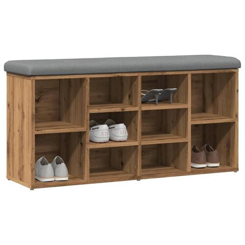 Skobænk 102x32x50 cm konstrueret træ kunsteg