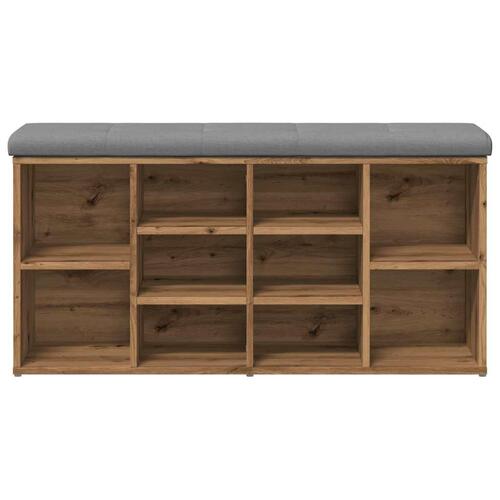 Skobænk 102x32x50 cm konstrueret træ kunsteg