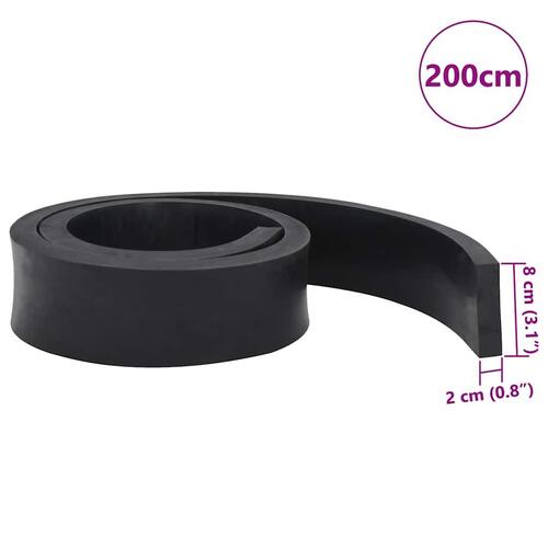 Gummikant til sneplov 200x8x2 cm sort