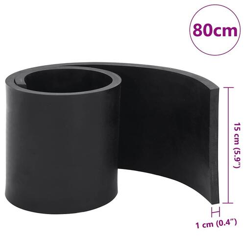 Gummikant til sneplov 80x15x1 cm sort