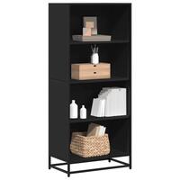 Bogreol 60x35x139 cm konstrueret træ sort