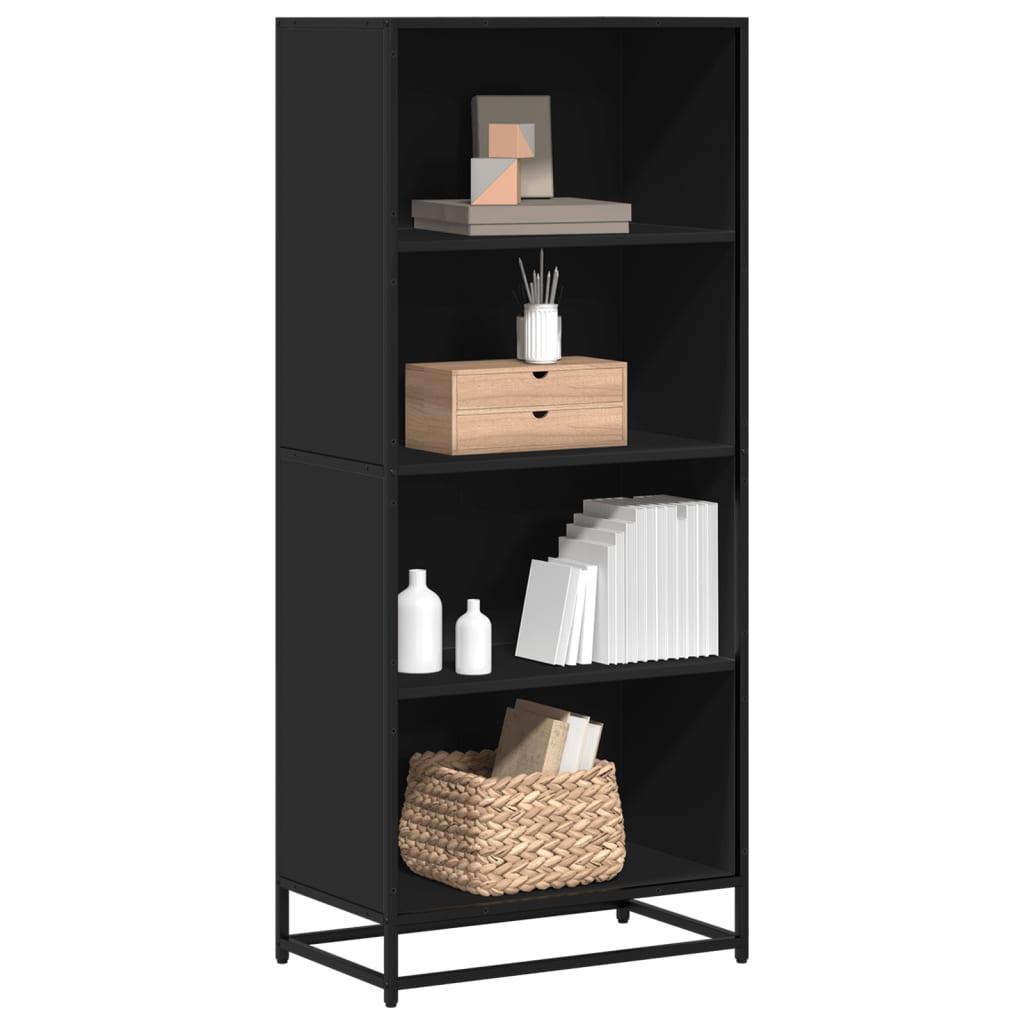 Bogreol 60x35x139 cm konstrueret træ sort