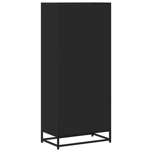 Bogreol 60x35x139 cm konstrueret træ sort