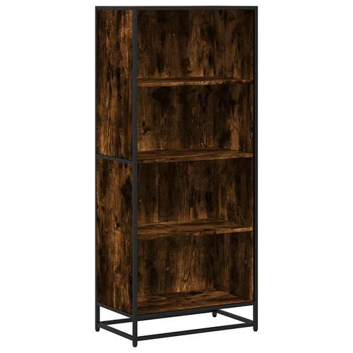 Bogreol 60x35x139 cm konstrueret træ røget egetræsfarve