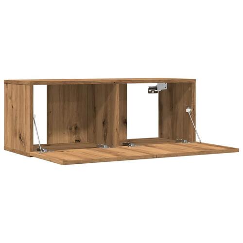 Væghængte tv-borde 2 stk. 80x30x30 cm egetræsfarve