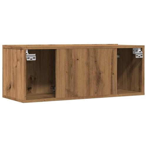 Væghængte tv-borde 2 stk. 80x30x30 cm egetræsfarve