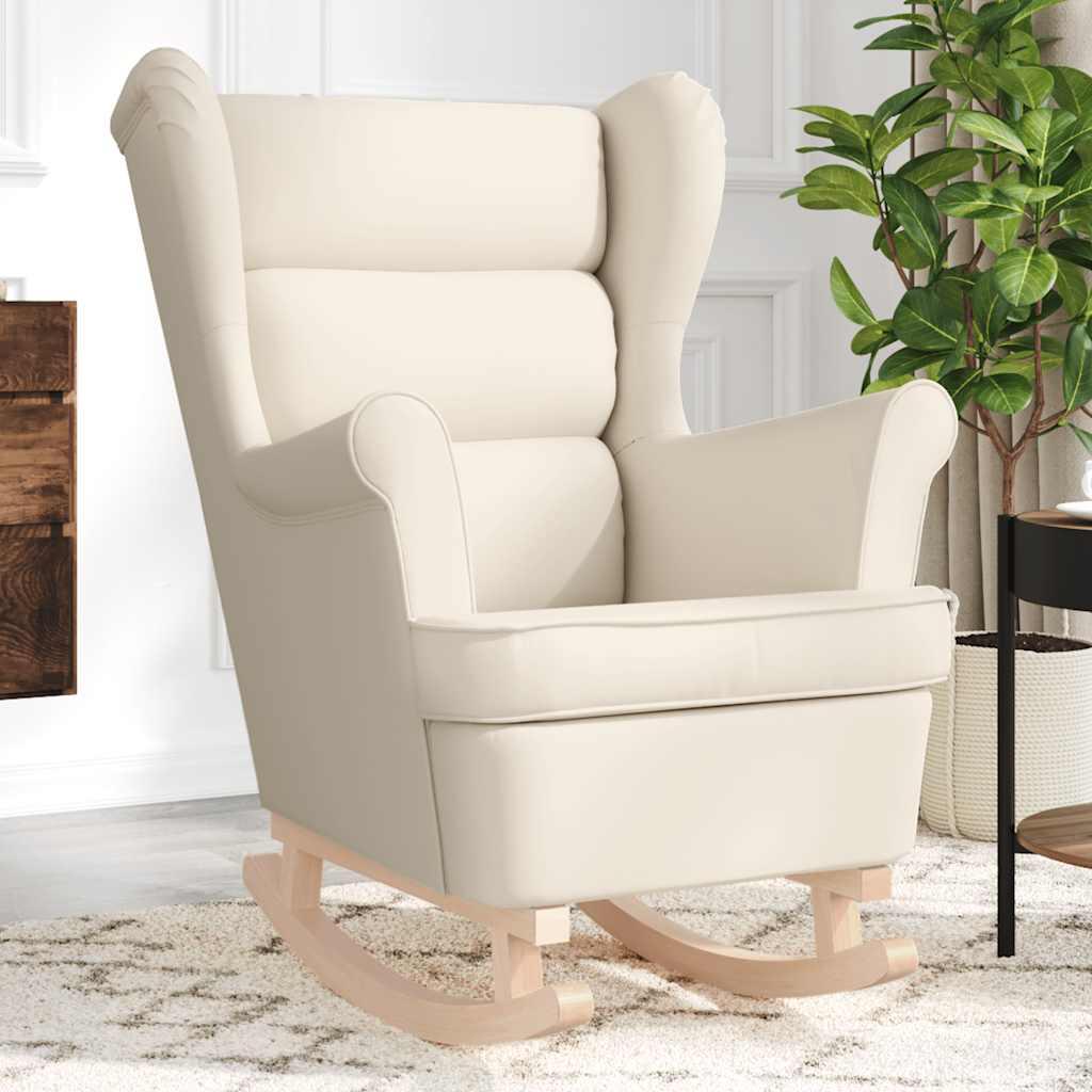 Gyngestol 74x90x102 cm stof cremefarvet