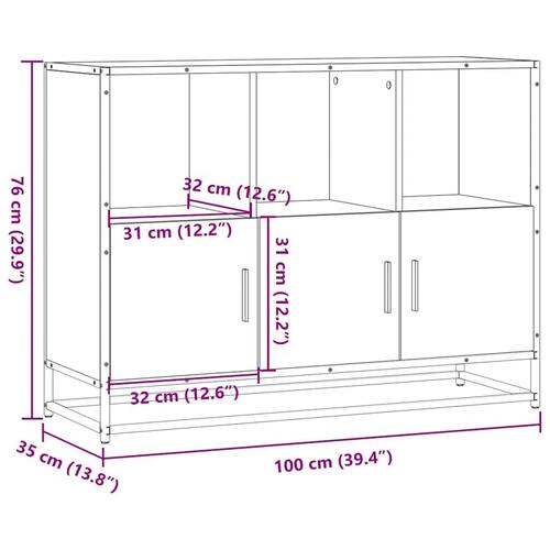Skænk 100x35x76 cm konstrueret træ sonoma-eg