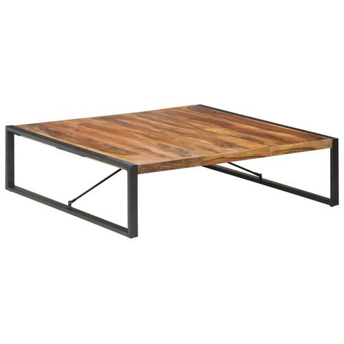 Sofabord 140x140x40 cm massivt træ med sheeshamfinish