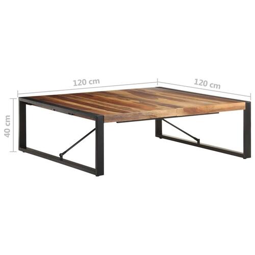Sofabord 120x120x40 cm massivt træ med sheeshamfinish