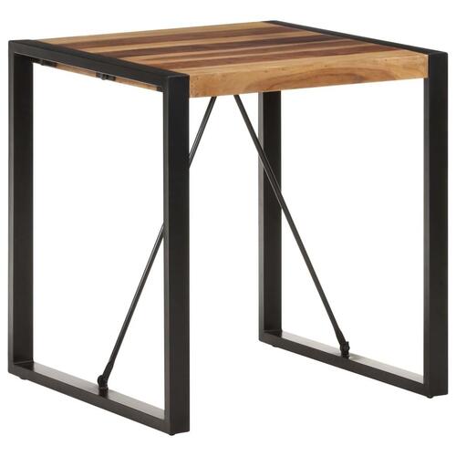 Spisebord 70x70x75 cm massivt akacietræ med sheeshamfinish